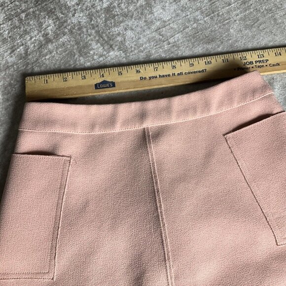 TOPSHOP Pink Cargo Style Mini A Line Skirt Size 4 Raw Hem MOTO Preppy Casual - Picture 5 of 12